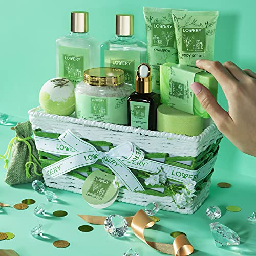 Tea Tree Bath Set with Mint Fragrance - 15 pc Relaxation Gift Basket V915610