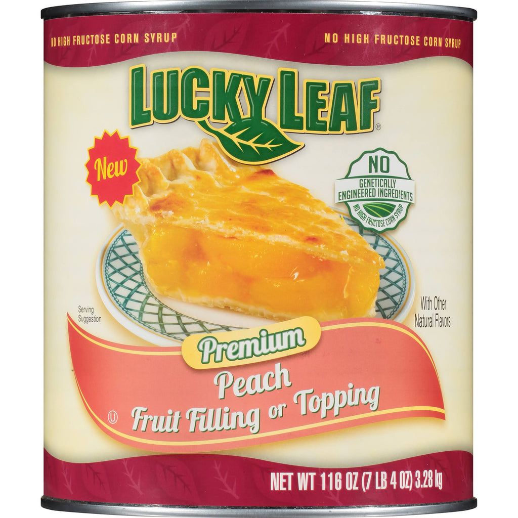 Lucky Leaf #10 Can Non-GMO Peach Pie Filling - 3/Case D23655
