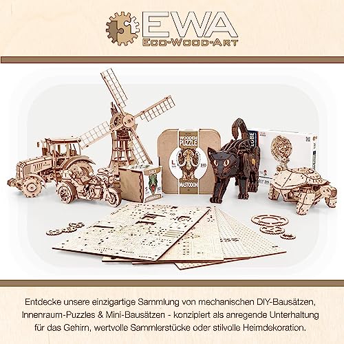 3D Wooden Puzzle Fire Truck Mechanical Model Kit with Wind Up Mechanism, 439 Pieces W6533