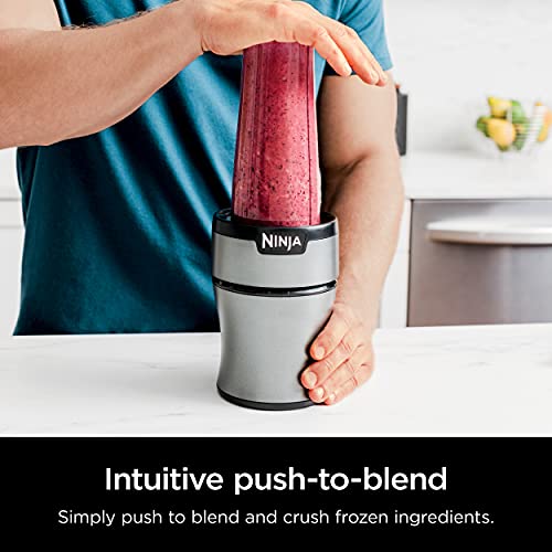 Ninja BN401 Nutri Pro Compact Personal Blender, 1100-Peak-Watts, with 2 To-Go Cups, Cloud Silver I18264