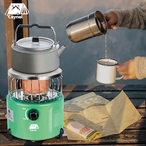 Caynel 2 in 1 Portable Propane Heater and Stove for Outdoor Camping, Orange Z83517