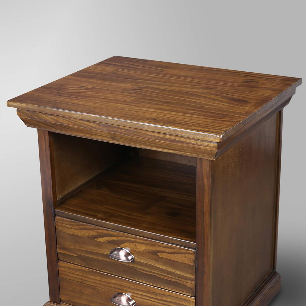 Casual Home Lincoln Nightstand with Compartment, Mocha K5892