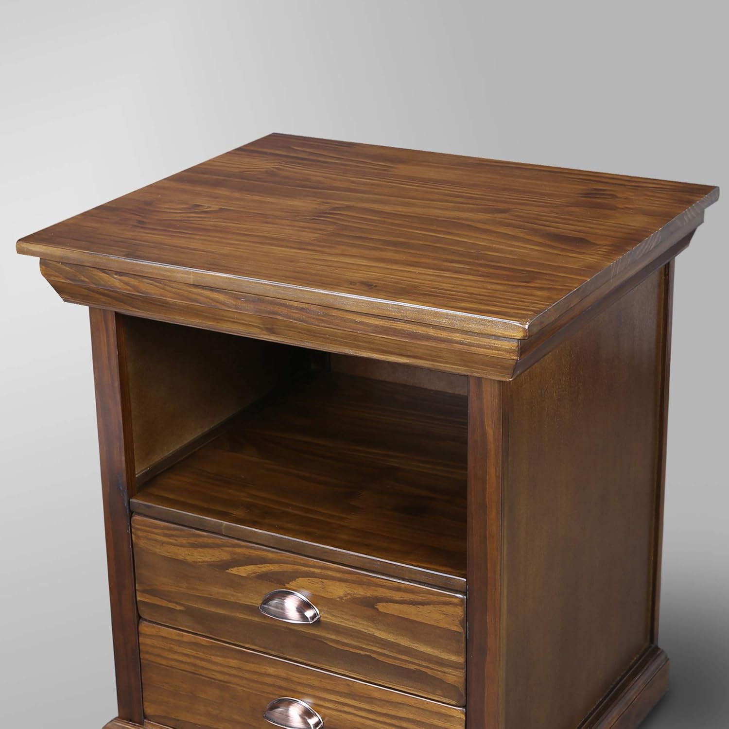 Casual Home Lincoln Nightstand with Compartment, Mocha K5892