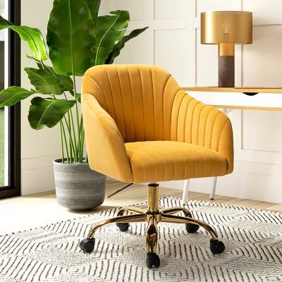 Adan Task Chair Gold Flamingo Upholstery Color: Mustard