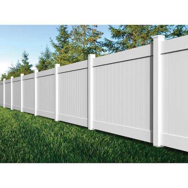 Veranda Linden White Vinyl Privacy Fence Panel Kit 8 ft. W I853