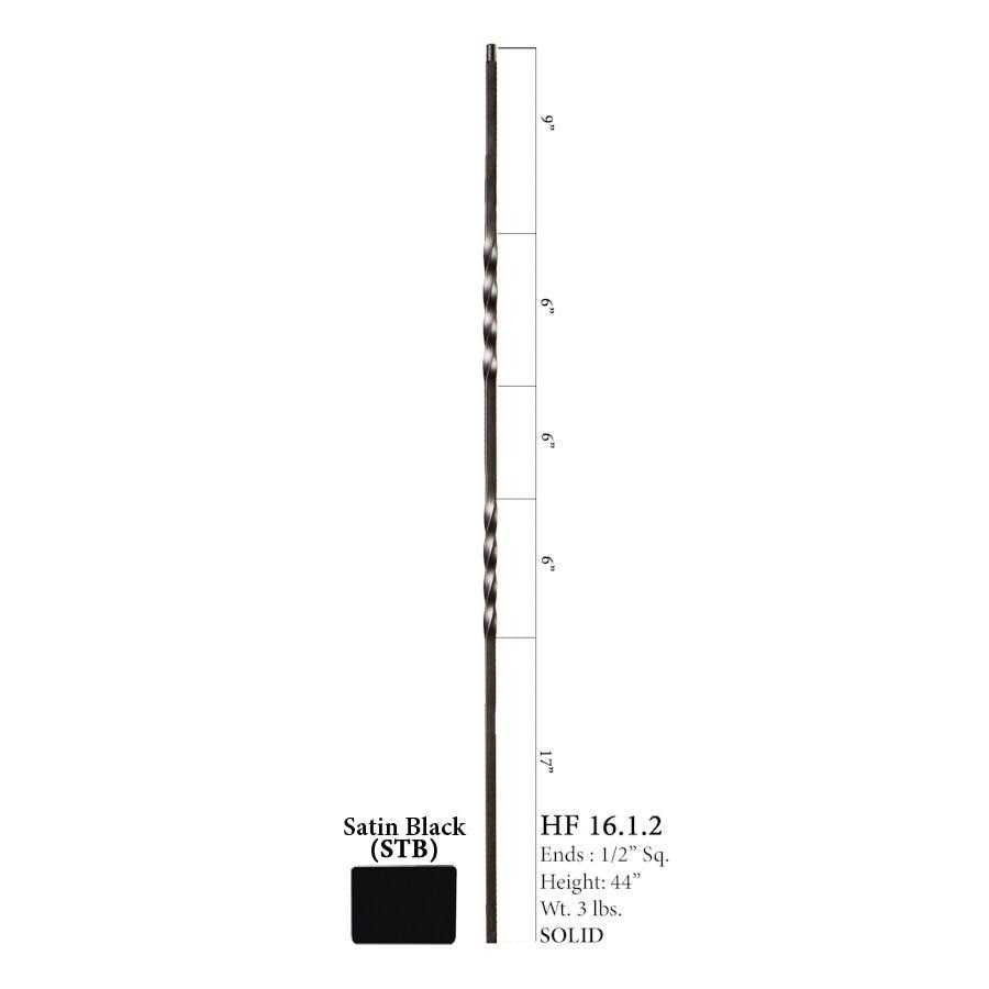HOUSE OF FORGINGS Twist and Basket 44 in. Wrought Iron Baluster G7286