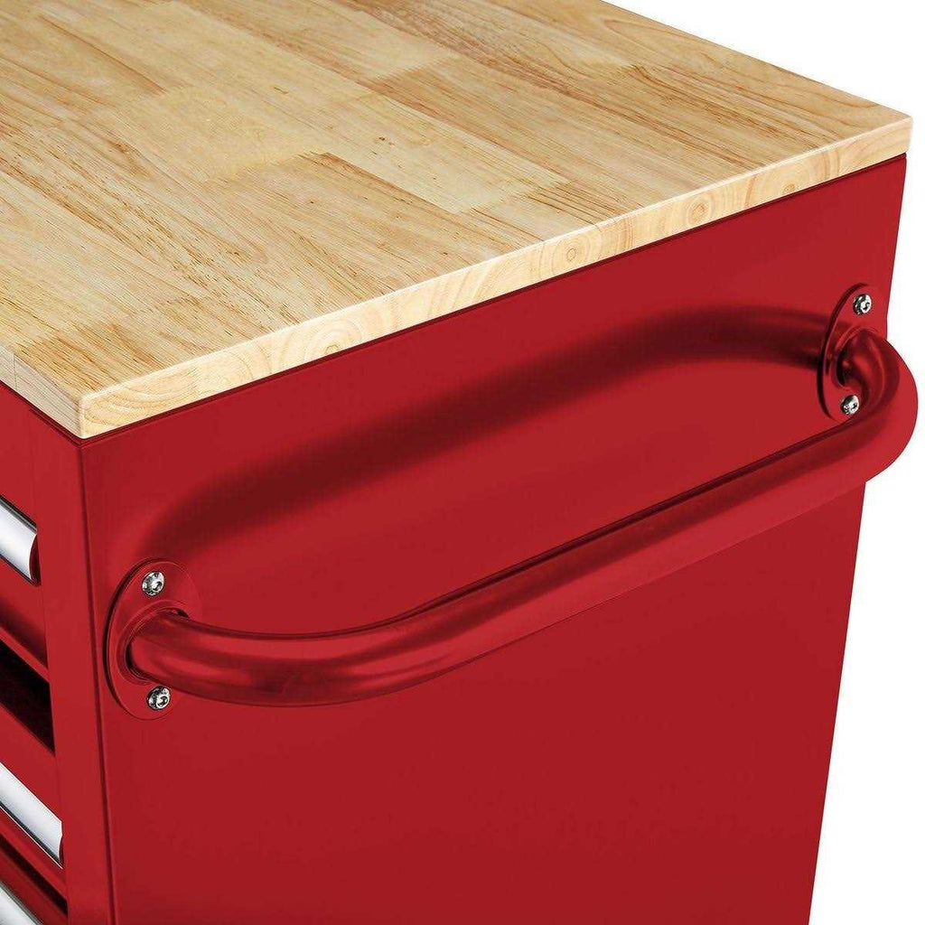 Yukon 46 in. 9 Drawer Mobile Storage Cabinet with Solid Wood Top Y73408
