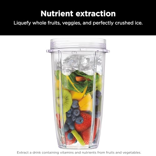 Ninja BN401 Nutri Pro Compact Personal Blender, 1100-Peak-Watts, with 2 To-Go Cups, Cloud Silver I18264
