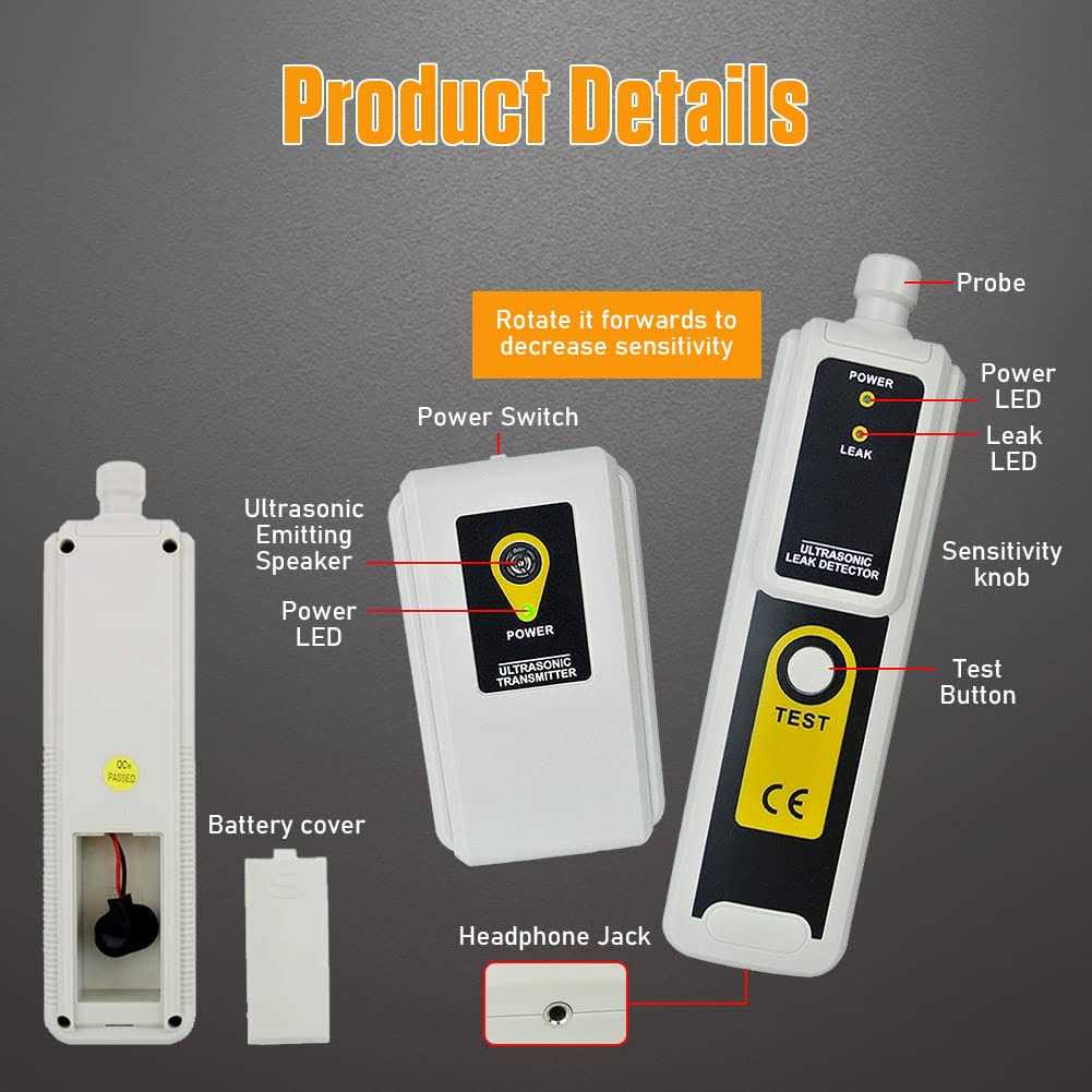 Ultrasonic Leak Detector with Earphone and Transmitter 40KHz G55426