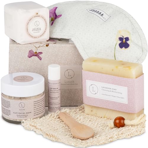 Lizush Luxury Spa Gifts for Women - 6 Piece Lavender Body Care Set K72960