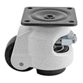 Foot Master Swivel Plate Ratchet Leveling Caster GDR-80F - 1100 lb. - 50mm Dia. Nylon Wheel