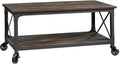Sauder Steel River Coffee Table, L: 42.91 x W: 24.21 x H: 18.5, Carbon Oak Finish