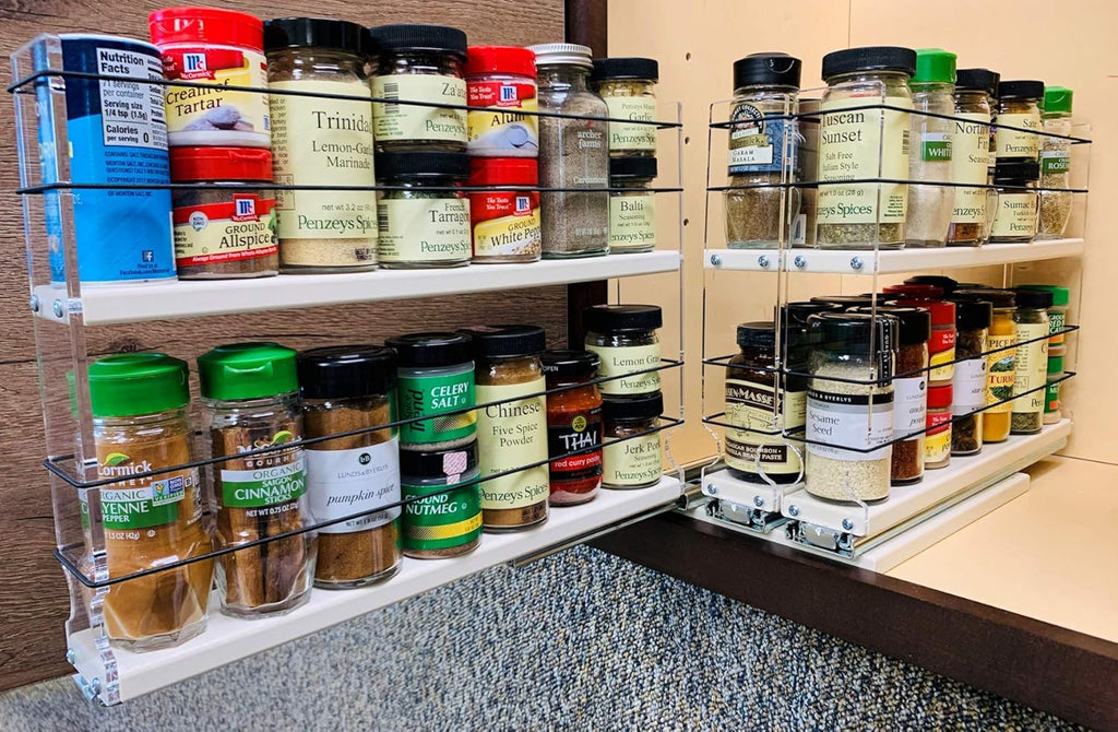 Vertical Spice 222x2x14 DC Spice Rack Cabinet Mounted 3 Drawers S619