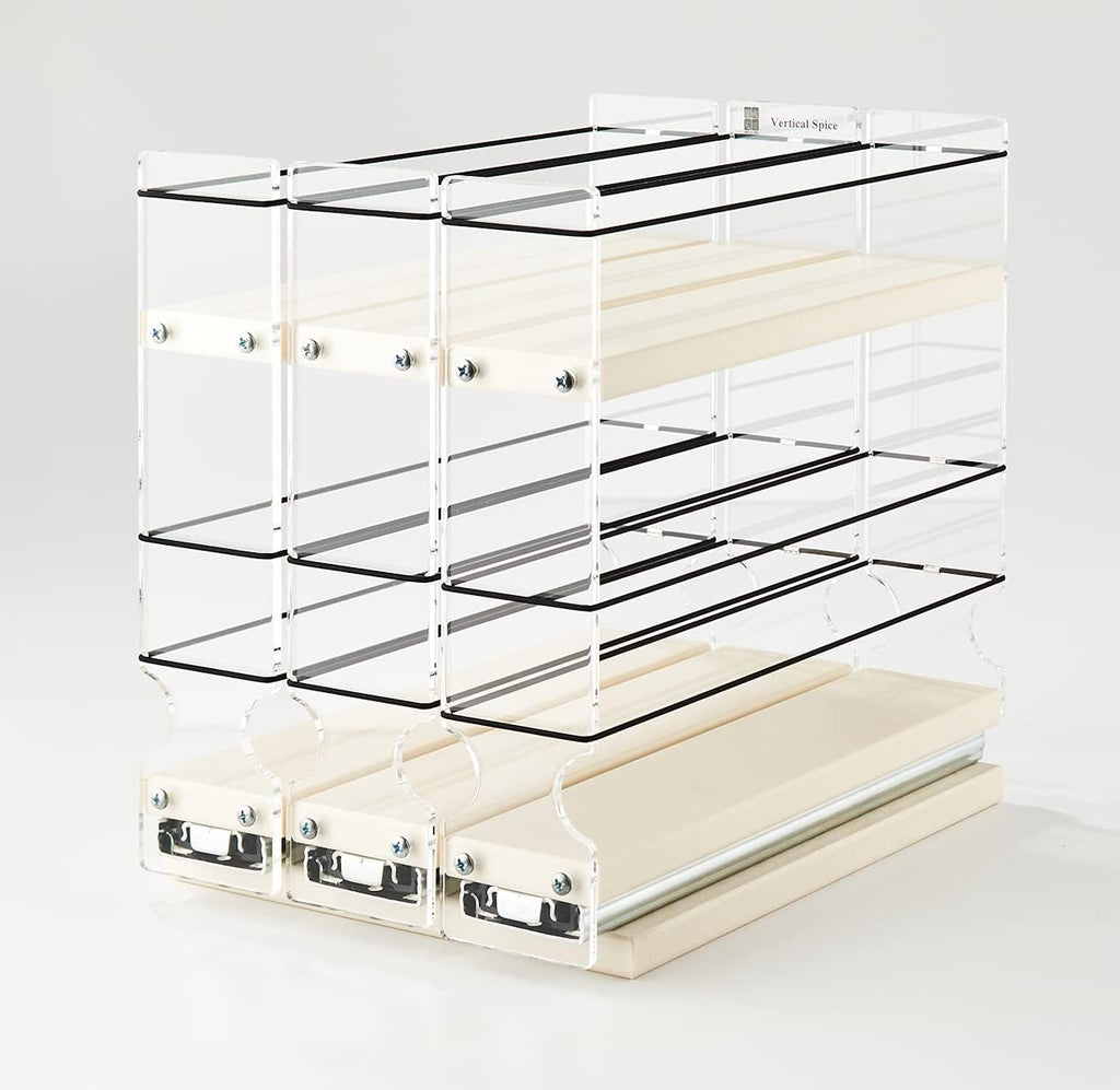 Vertical Spice 222x1.5x11 DC Spice Rack 3 Drawers Cabinet Mounted O1808