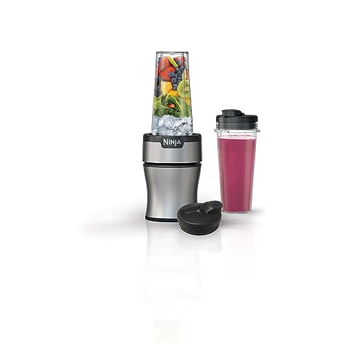 Ninja BN401 Nutri Pro Compact Personal Blender, 1100-Peak-Watts, with 2 To-Go Cups, Cloud Silver I18264