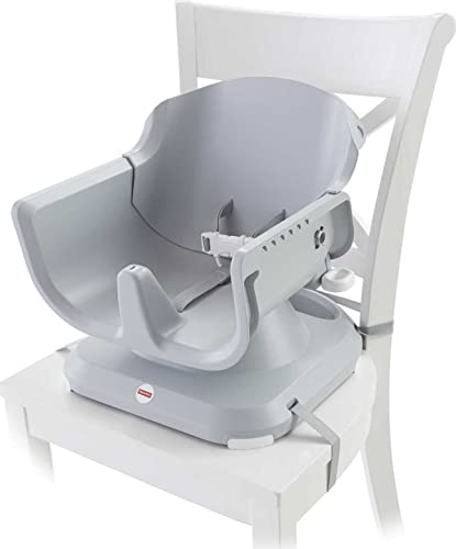 Fisher-Price Baby to Toddler High Chair SpaceSaver Portable Booster Seat with Washable Tray, Windmill E548