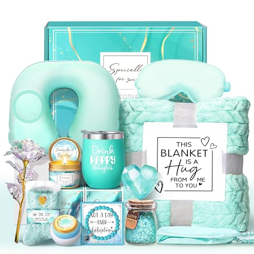 LUCOTIYA Self Care Gift Basket with Blanket for Women B366271