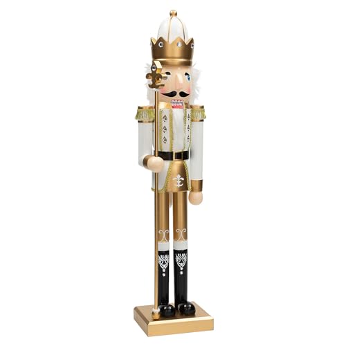 Fun Express 3 Ft. Green Wooden Holiday Nutcracker with Scepter L162
