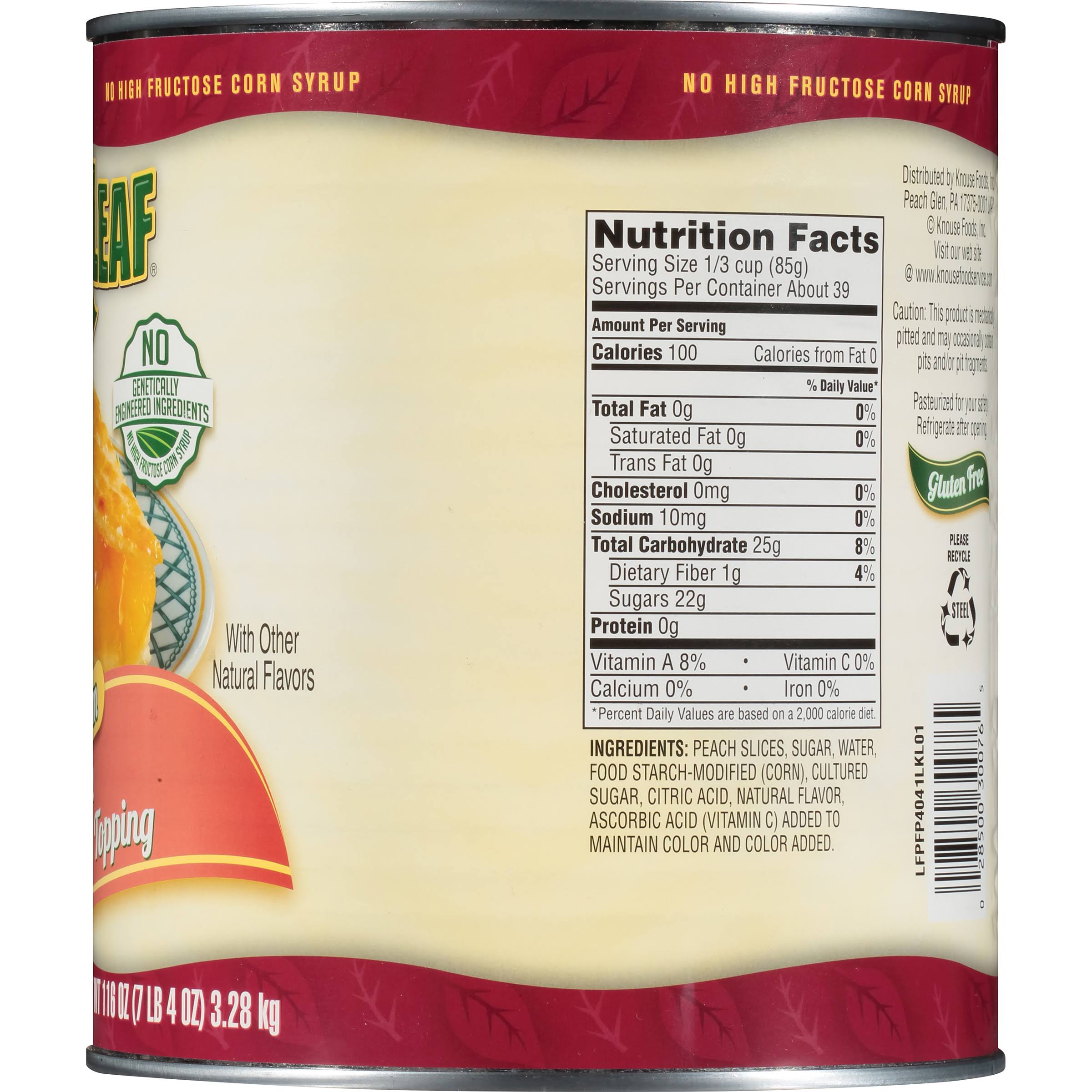 Lucky Leaf #10 Can Non-GMO Peach Pie Filling - 3/Case D23655