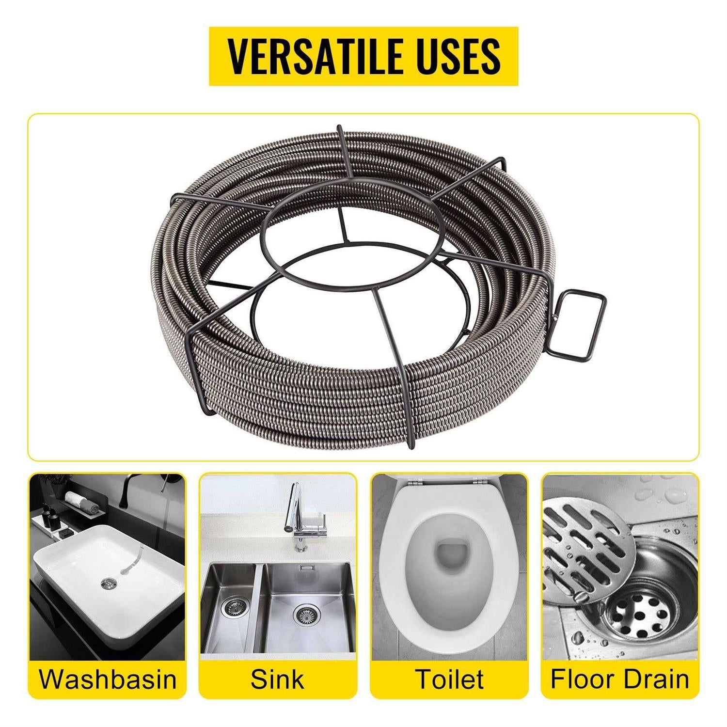 VEVOR Drain Cleaning Cable Solid Core Sewer Auger G702322