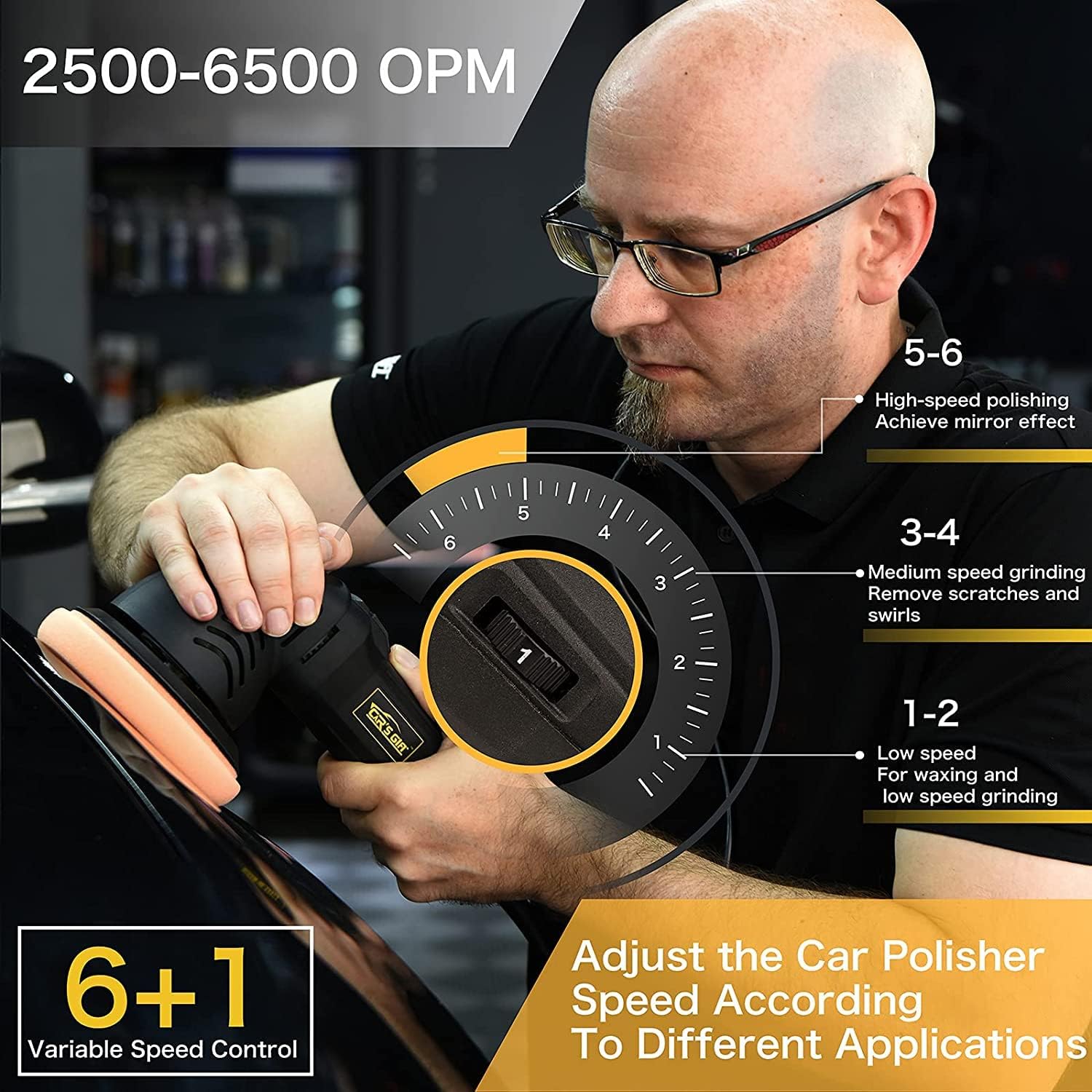 5 inch Random Orbital Polisher Dual Action Car Buffer Kit Z1033