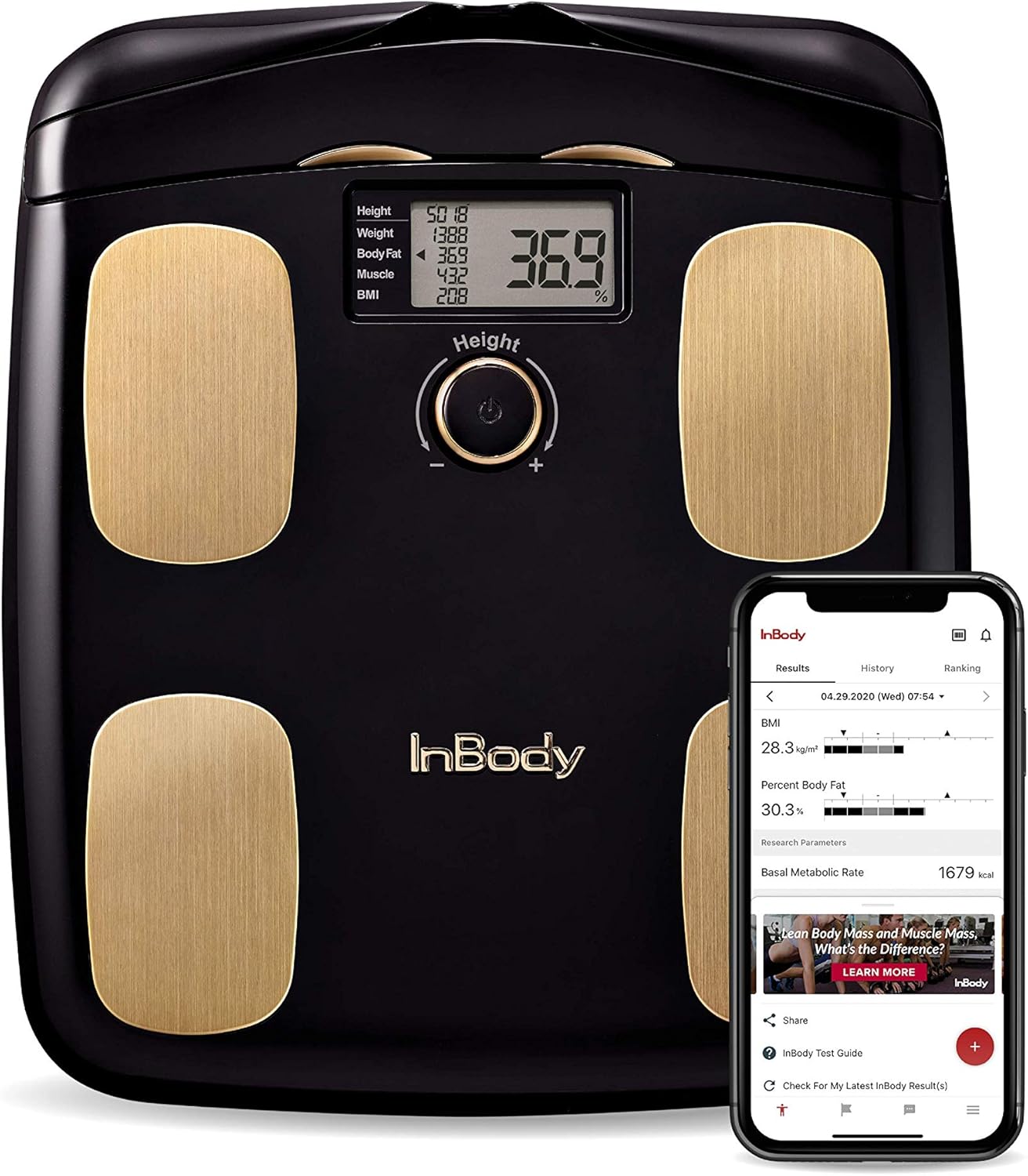 InBody H20N Smart Body Composition Analyzer Scale - Bluetooth - Midnight Black E768631