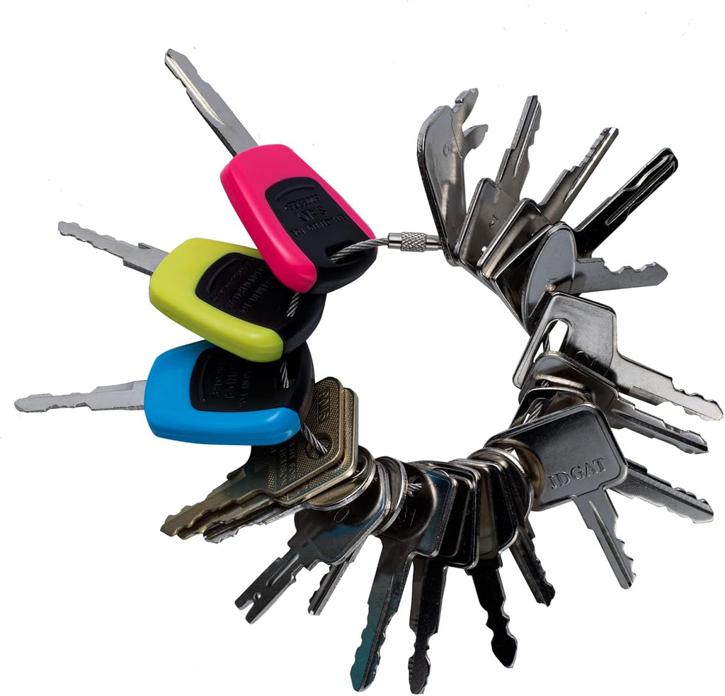 WAH LIN PARTS 22 Premium Heavy Equipment Keys Sets Fits Caterpillar, Komatsu, Kubota, Case, JD, Yanmar, Daewoo, Hyster, Takeuchi, Ford,Toyota and More