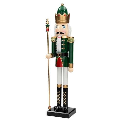 Fun Express 3 Ft. Green Wooden Holiday Nutcracker with Scepter L162