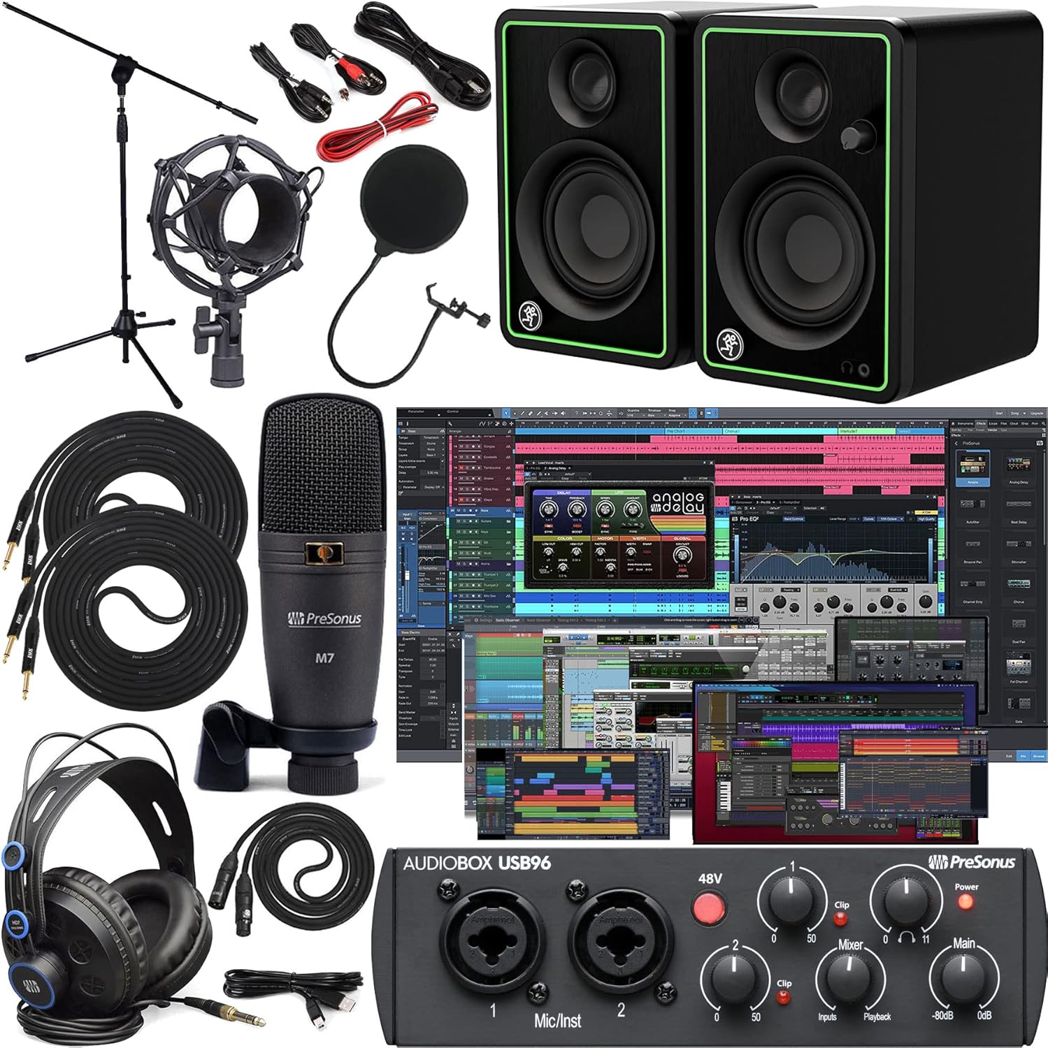 PreSonus AudioBox 96 Studio Bundle with Studio One Artist and Mackie CR3-X BT Monitors L86183