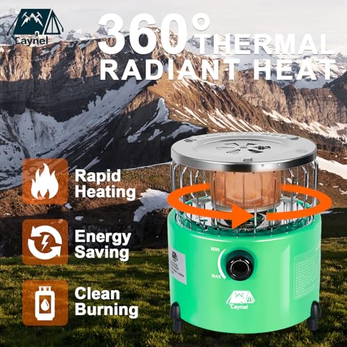 Caynel 2 in 1 Portable Propane Heater and Stove for Outdoor Camping, Orange Z83517