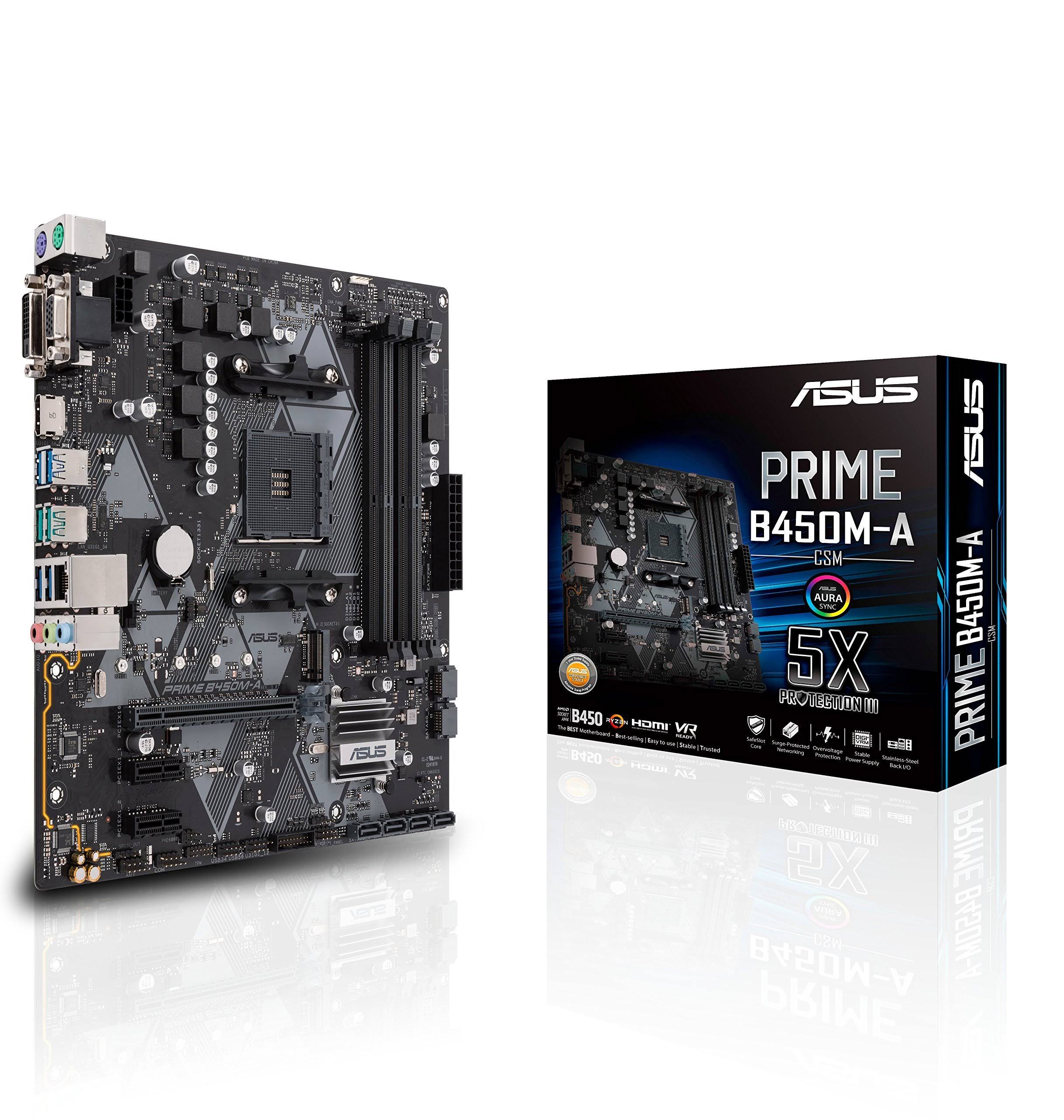 ASUS Prime B450M-A/CSM mATX AMD Motherboard AM4 I86782
