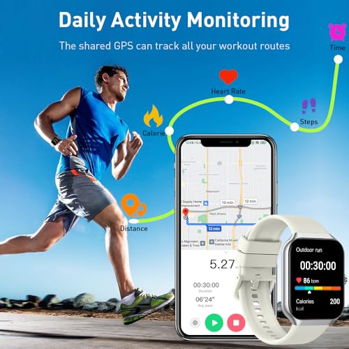 Smart Watch 1.96 HD Fitness Tracker with Heart Rate Monitor for Men Women X2198