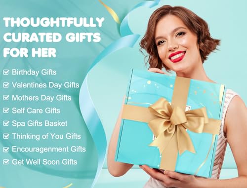 Relaxing Spa Gifts Care Package with Luxury Flannel Blanket and Light-Up Rose V553