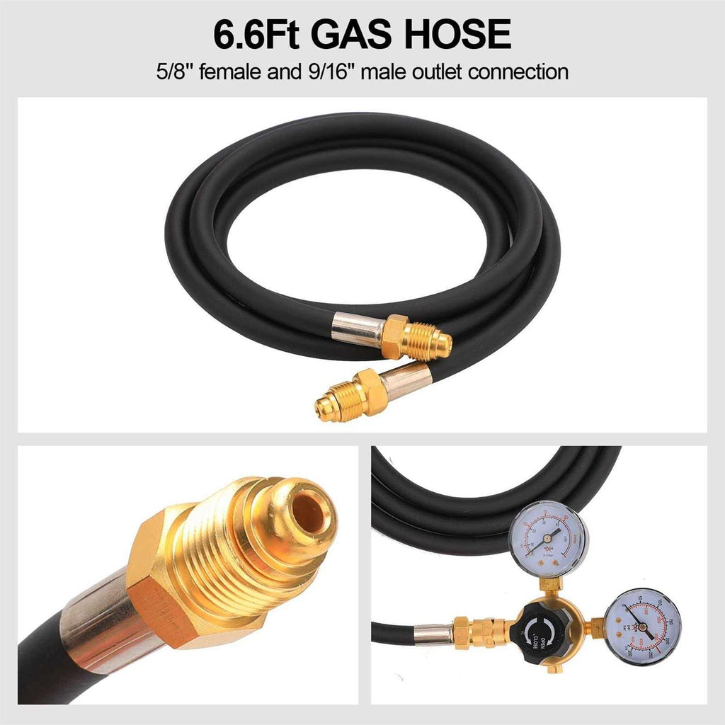 Tutor Auto Argon CO2 Regulator Gauge with 6.6Ft Gas Hose C7634