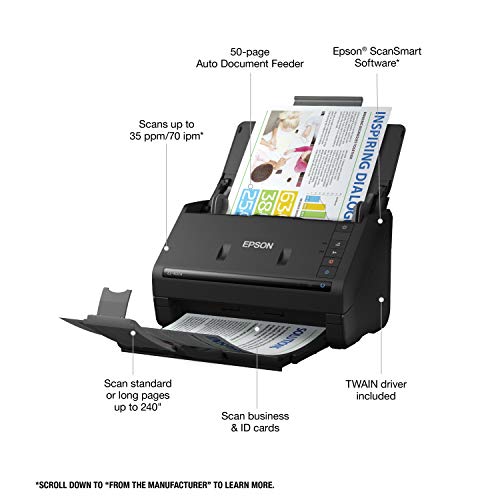 Epson Workforce ES-400 II Color Duplex Desktop Document Scanner for PC and Mac L92747