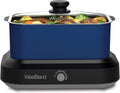West Bend 87905 Versatility Slow Cooker Large Capacity Non-stick Dishwasher Safe Variable Temperature Control Includes Travel Lid & Thermal Carrying Case, 5-Quart, Silver