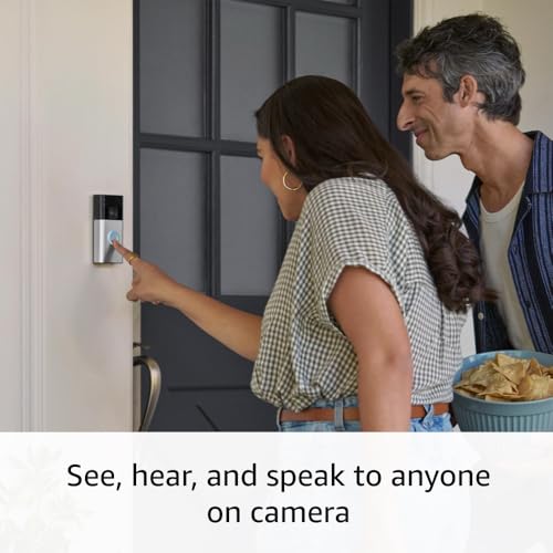 Ring Battery Doorbell, Head-to-Toe Video, Two-Way Talk, Motion Detection, Satin Nickel T9428