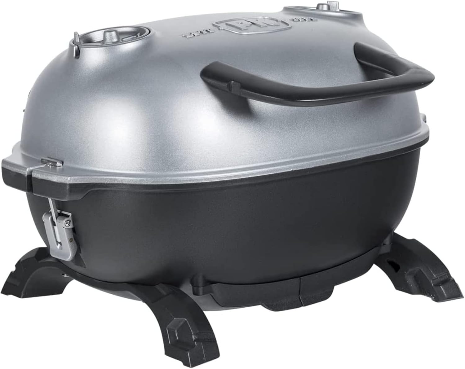 PK Grills PKGO Portable Charcoal BBQ Grill and Smoker with Lid, Cast Iron Aluminum Outdoor Kitchen Cooking Mini Barbecue Grills for Camping, Grilling, Tailgating, Grey PK PK200-SFL