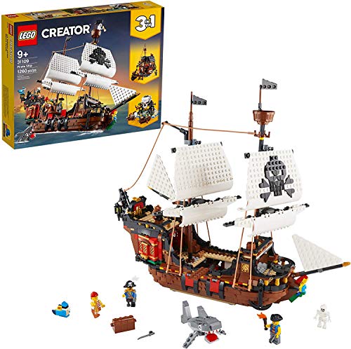 LEGO Creator 3 in 1 Pirate Ship Building Set 31109, 4 Minifigures, Ages 9+ G630