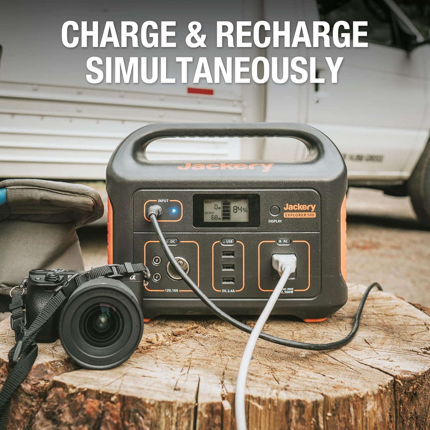 Jackery Solar Generator 500, 518Wh Portable Power Station with Solar Saga 100 D44362