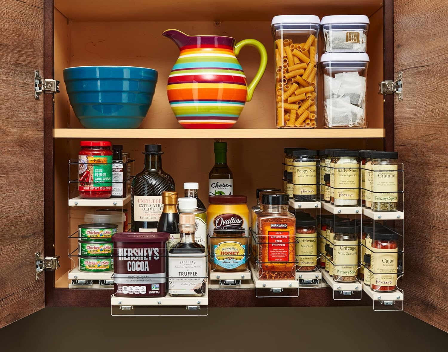Vertical Spice 222x1.5x11 DC Spice Rack 3 Drawers Cabinet Mounted O1808