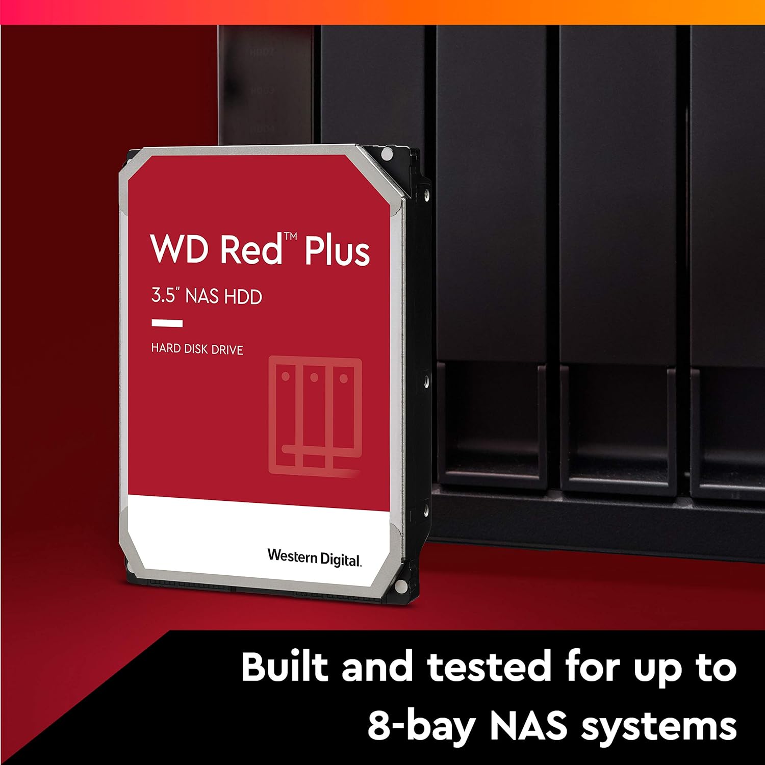 WD 2TB WD Red Plus NAS Internal Hard Drive HDD 5400 RPM SATA 6 Gb/s CMR 128 MB Cache 3.5 K7277