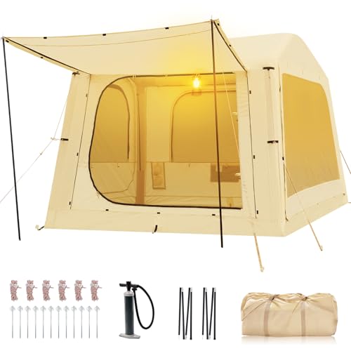 Inflatable Camping Tent with Hand Pump, Waterproof Oxford, 4-6 Person P40923