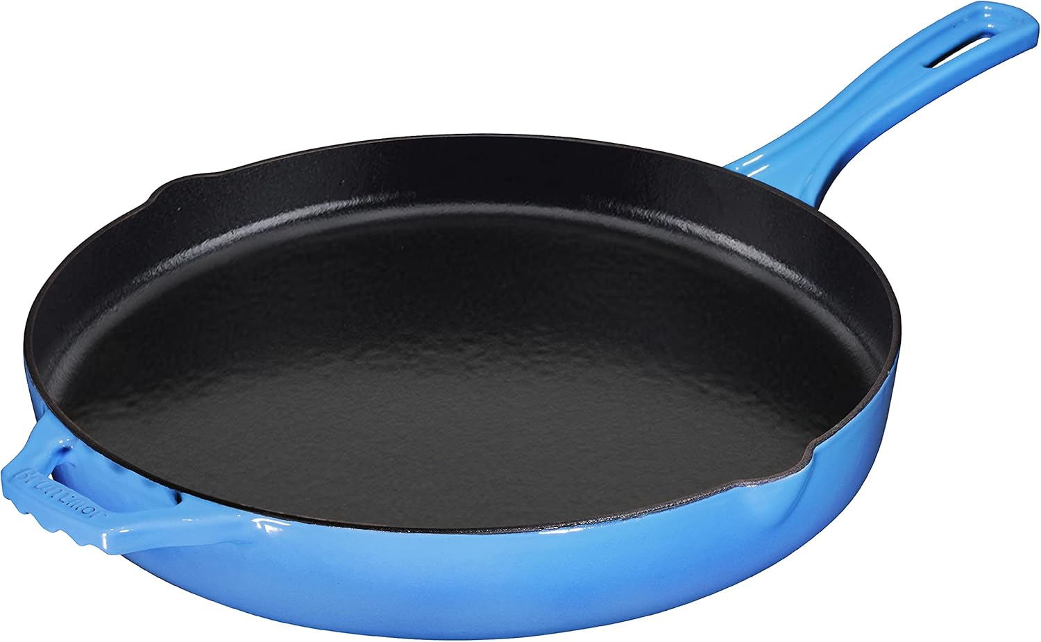 Cast Iron Skillet 12 Inch Non-Stick Frying Pan with Pour Spouts, Red Enameled V844359