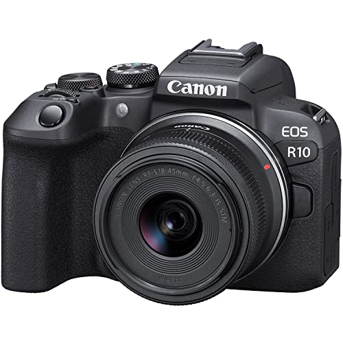 Canon EOS R10 Mirrorless Camera with RF-S 18-45mm Lens + Accessory Bundle (Renewed) T147