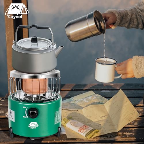 Caynel 2 in 1 Portable Propane Heater and Stove for Outdoor Camping, Orange Z83517