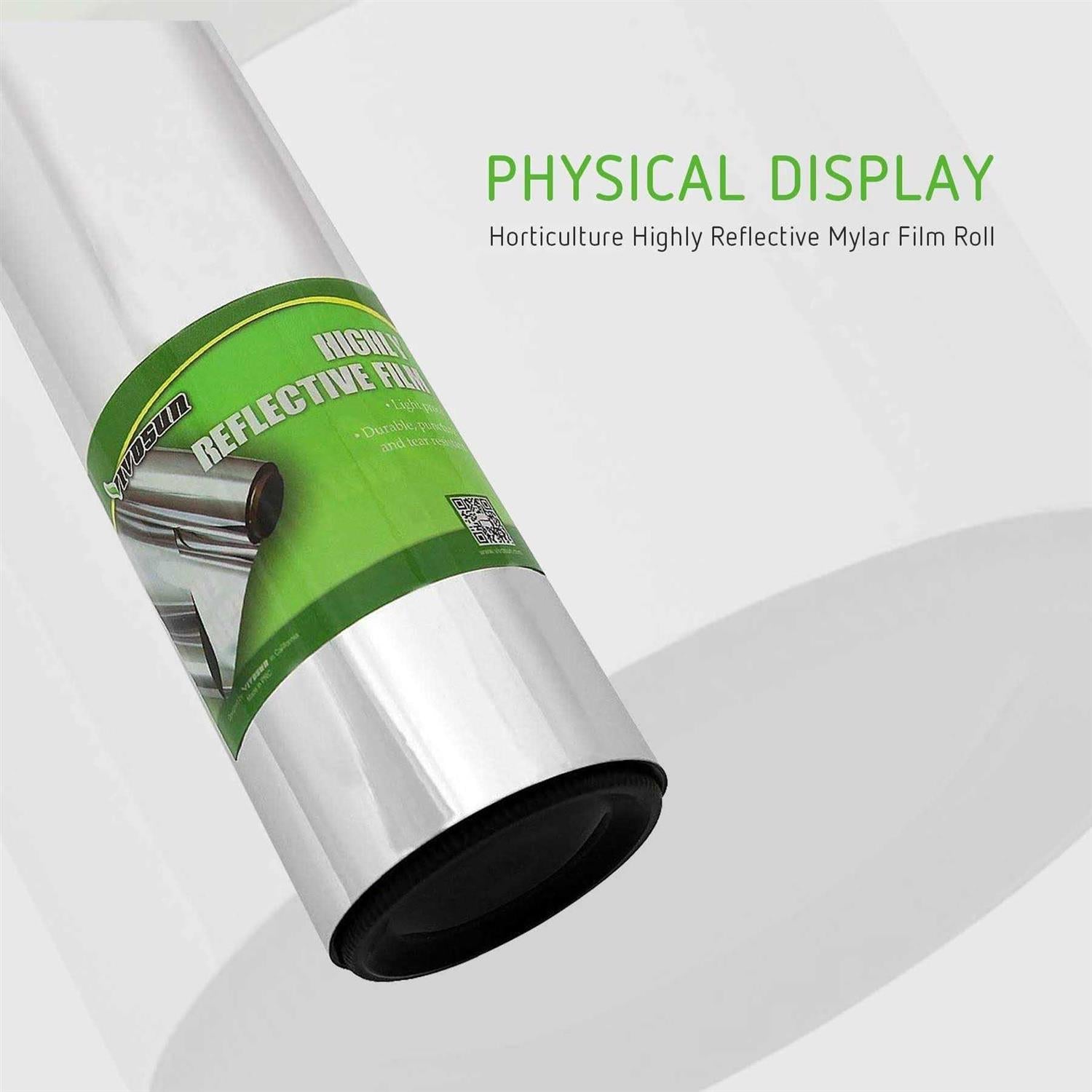 VIVOSUN Highly Reflective Mylar Film Roll 4FT x 25FT Silver F550