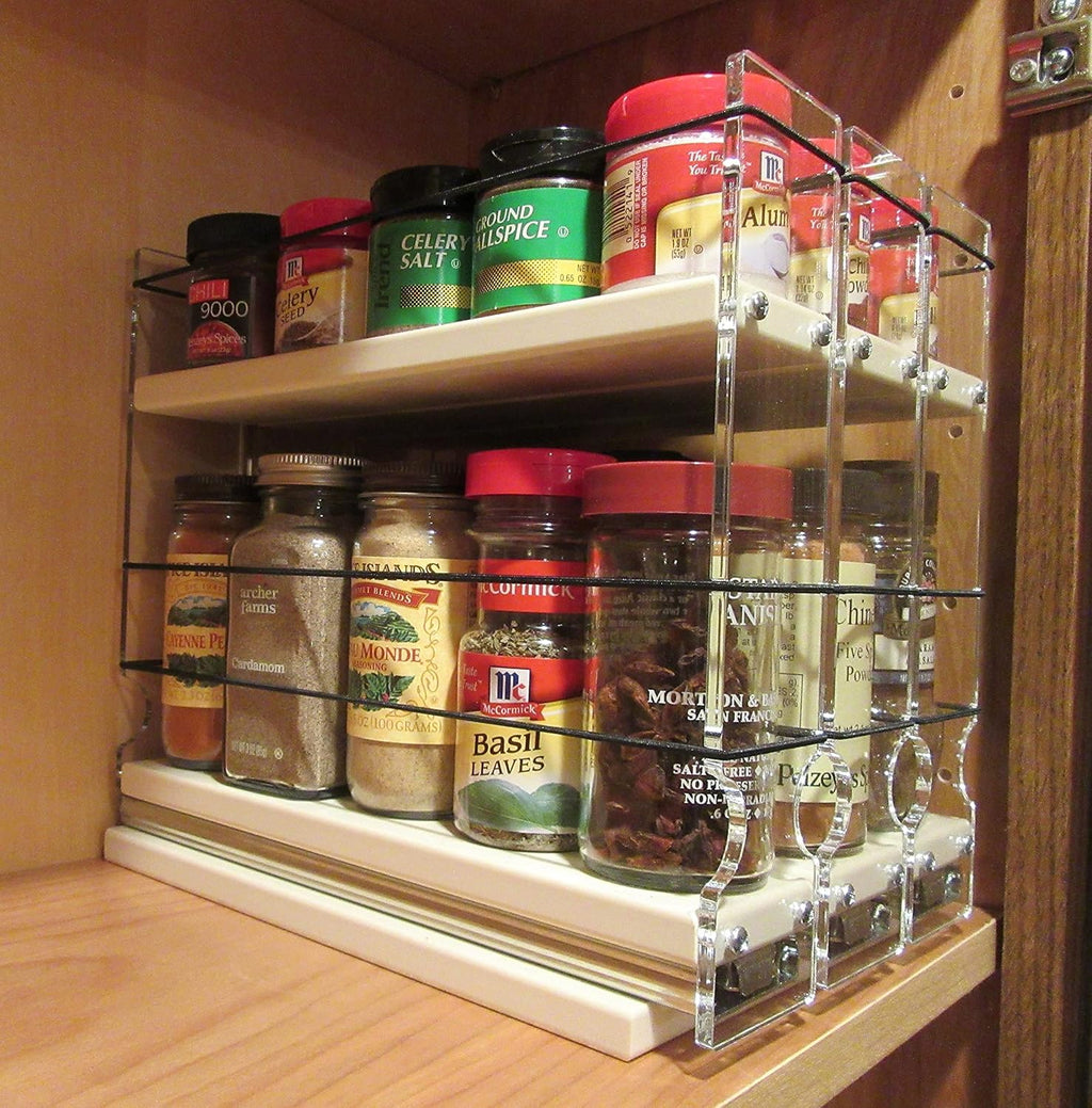 Vertical Spice 222x1.5x11 DC Spice Rack 3 Drawers Cabinet Mounted O1808
