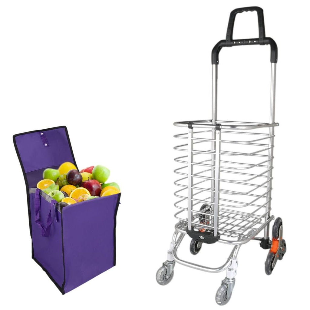 Unique Bargains Stair Climber Folding Shopping Cart with Swivel Wheel Z365488