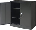 Metal Storage Cabinet with Adjustable Shelves and Doors, Steel Locking Cabinet for Home Office, Garage, Utility Room and Basement (Black)